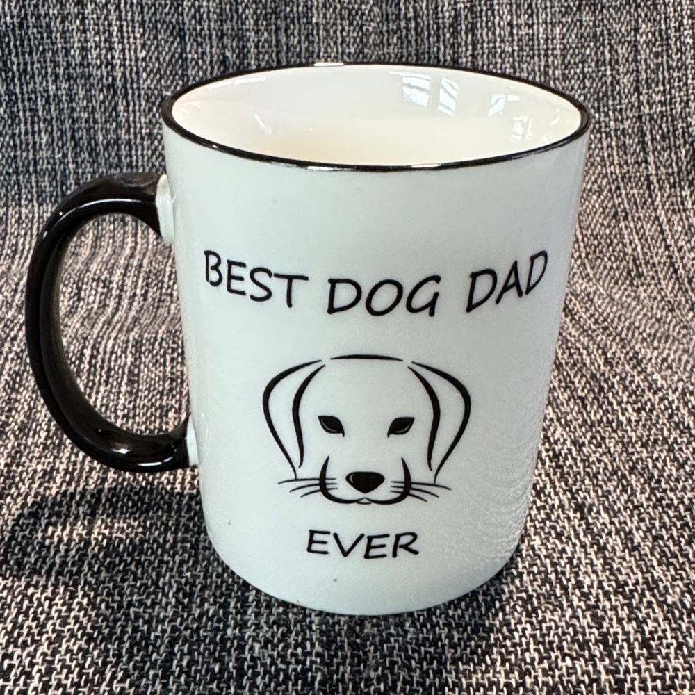 Best Dog Dad Ever Porcelain Mug - Black and White